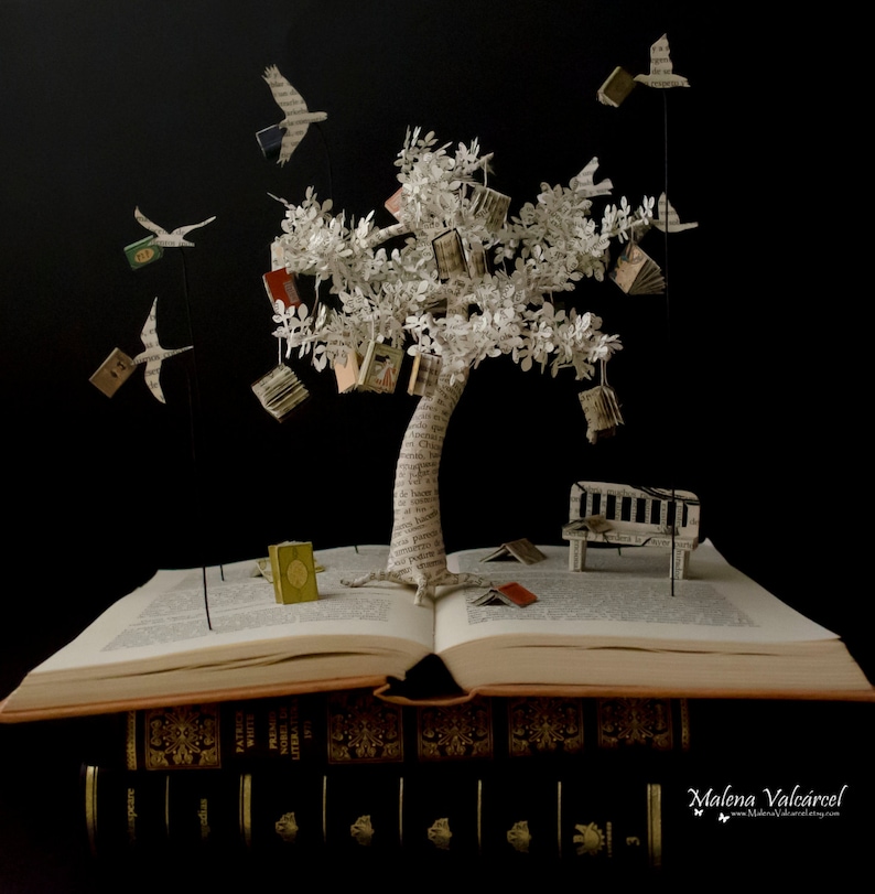 The Tree of Knowledge Book Sculpture Book Art Altered Book Made To Order image 4