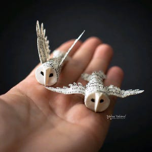 Athena's Owl Paper Sculpture, Handmade Miniature Owl, Greek Mythology Art, 3D Paper Owl, Owl Lover Gift, Made to Order
