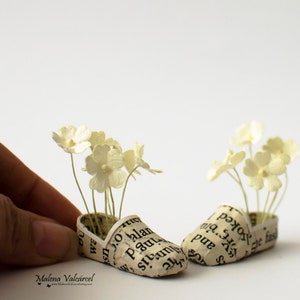 Flowers in my Shoes Miniature Paper Art Chic Miniatures Miniature Style Sustainable Paper Gift First Anniversary image 5