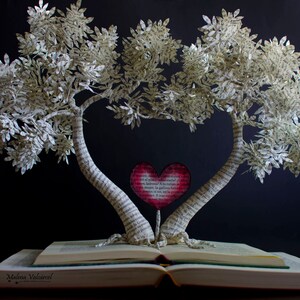 The Tree of Love Book Art Book Sculpture Altered Book Handmade Art Paper Art Paper Tree image 3