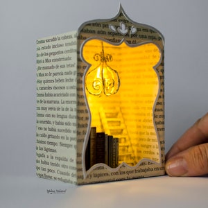 Miniature Library Mini Bookshelf Paper Art - Etsy