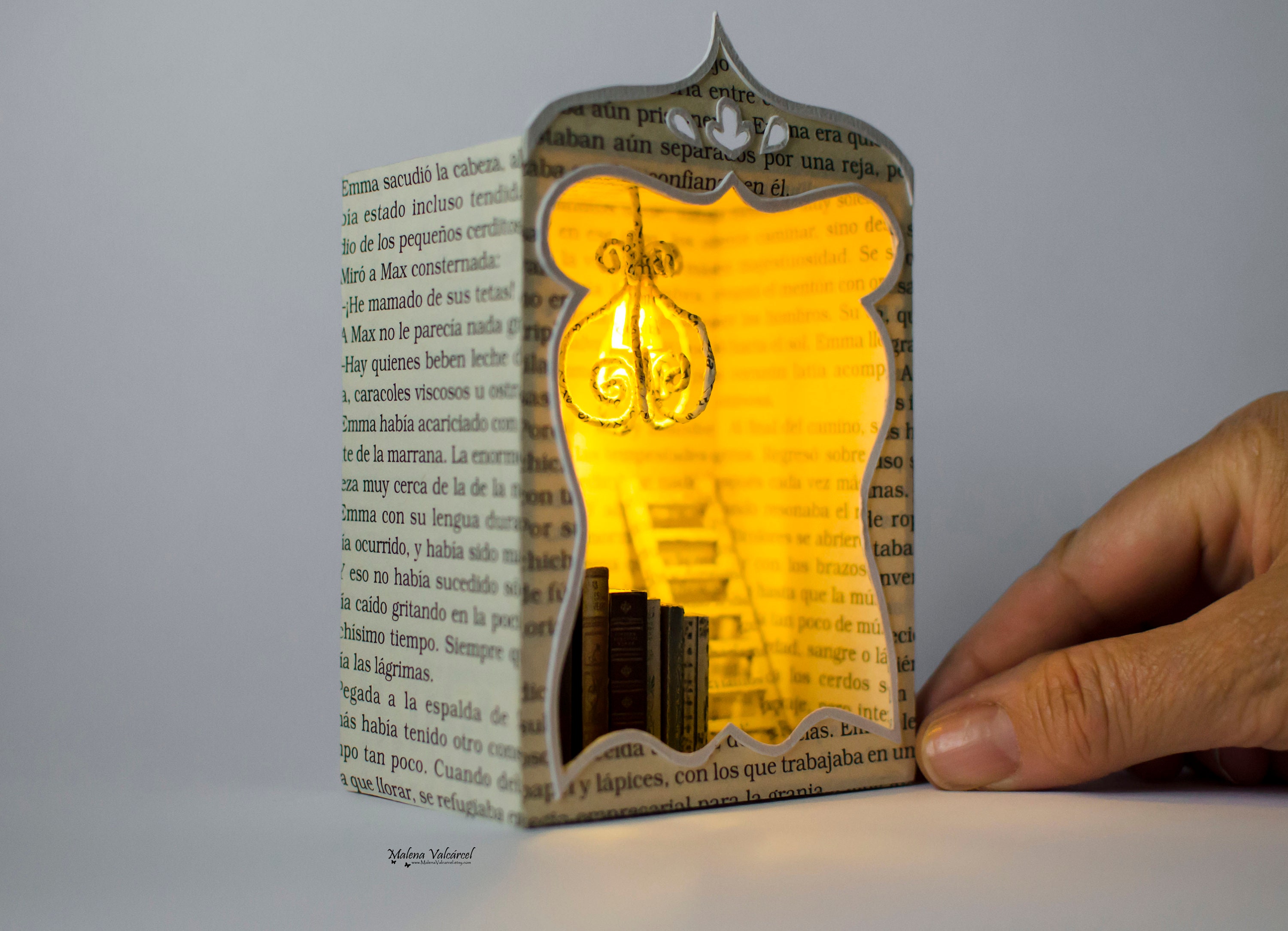Miniature Library Mini Bookshelf Paper Art - Etsy