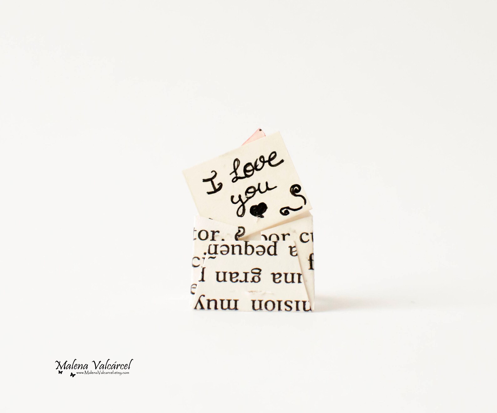 Personalised Message Envelope Ring Paper Ring Miniature Etsy