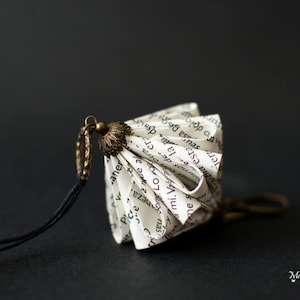 Book Paper Necklace Paper Jewelry Paper Art Origami miniature sculpture image 1