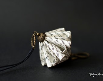 Book Paper Necklace - Paper Jewelry - Paper Art - Origami miniature sculpture