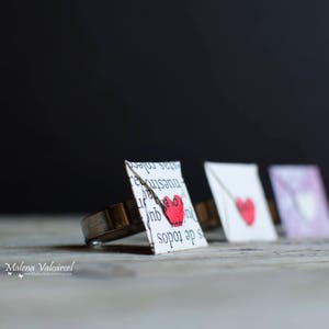 Personalised Message Envelope Ring Paper Ring Miniature Envelope Ring with Personalised Message image 2