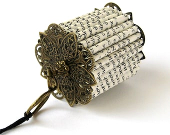 Book Art Necklace - Paper Jewelry - Altered Book