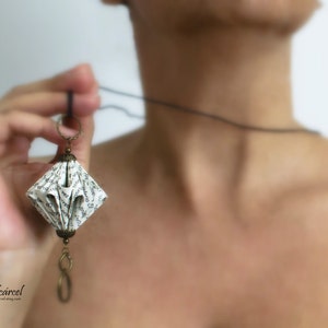 Book Paper Necklace Paper Jewelry Paper Art Origami miniature sculpture image 5