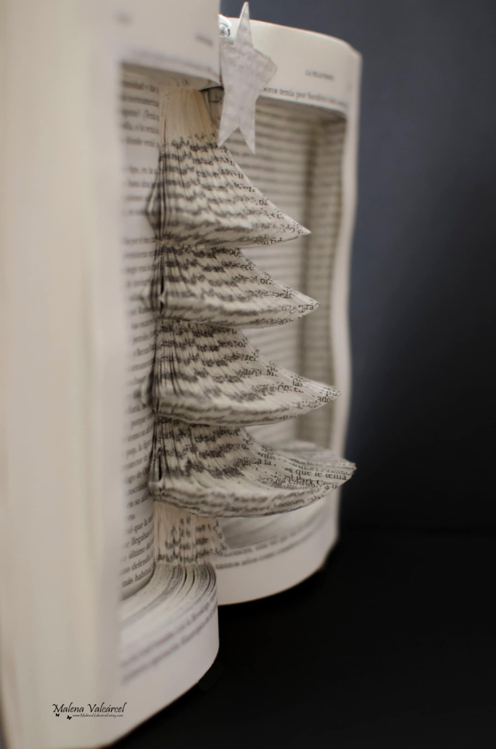 DIY Tutorial for Christmas Tree Book Sculpture With Template Etsy