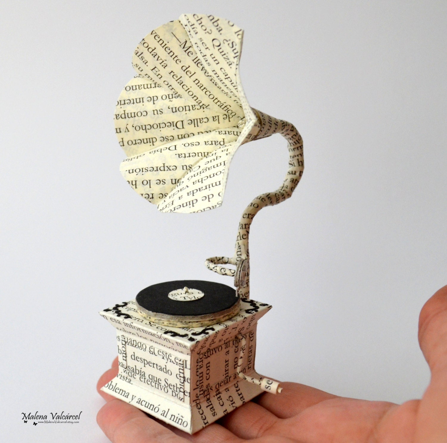 Miniature Paper Art Paper Gramophone Book Paper Arts Etsy