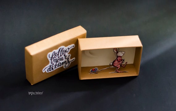 アートスタイルコレクション マッチ箱129個 0115o38 Follow Your Dreams - Matchbox Diorama - Paper Art - Etsy 日本