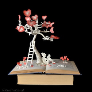 The Tree of Love - Book Art - Book Sculpture - Altered Book - Sustainable Art