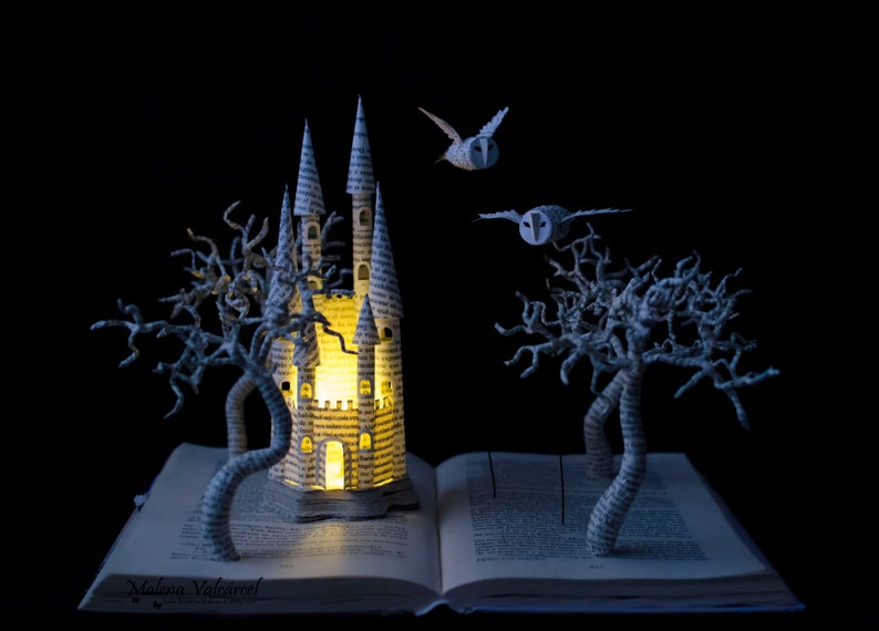 Harry Potter Book Sculpture Book Art Altered Book Decorative Art Sustainable Eco-friendly Recycled Art Harry Potter Art image 5
