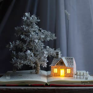 Reading in The Clouds - Book Sculpture - Altered Book