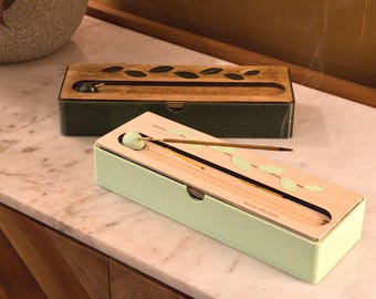 Apothecary Incense Box with Laser-Cut Wood Lid - 9in