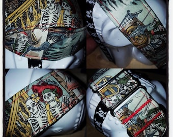 Skelewag Pirates Fabric Wrapped Dog Collar