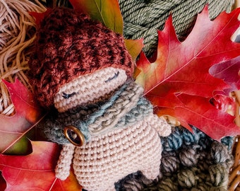 Crochet Amigurumi Baby Oak Acorn Forest Spirit PDF Pattern Enchanted Wood Sprite Plushie Forest Fairy Forest Keeper Doll Pattern in English