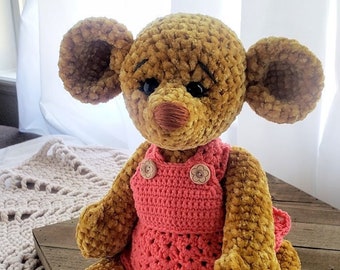 Virkat nallebjörnsmönster: Amigurumi-docka, ledade lemmar (PDF-handledning)