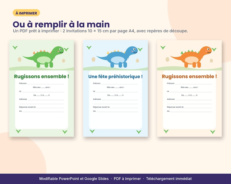Printable and Editable Dinosaur Birthday Invitation, Boy's Invitation ...
