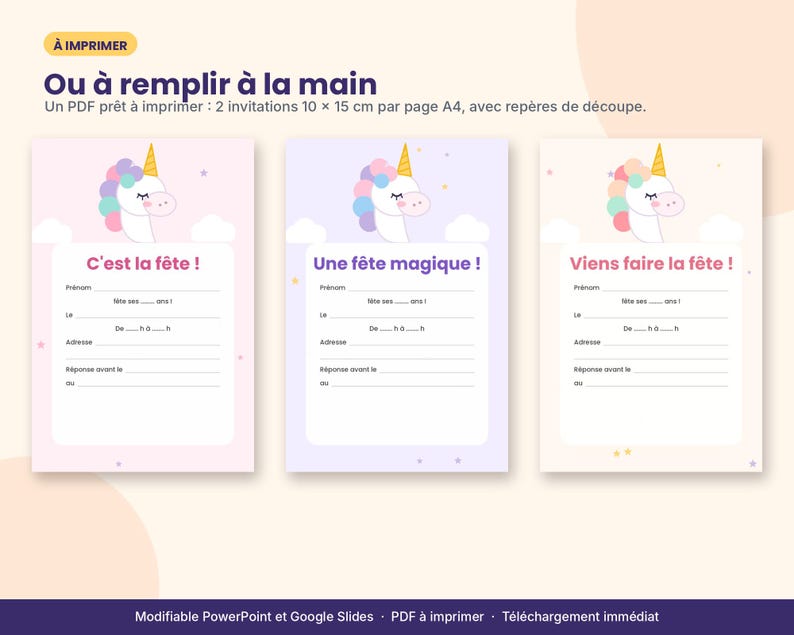 Printable and Editable Unicorn Birthday Invitation, Girl's Invitation ...