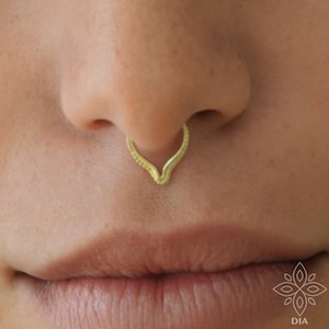 Gold septum ring, 14k Solid gold hoop, Tribal septum ring,Septum jewelry, Septum piercing, septum ring, 14k Yellow gold septums, Septum ring