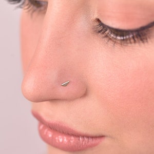 Unique Nose Stud, 14k Gold Nose Stud, Barely There Nose Screw, Tiny Nose Stud Piercing, Gold Nose Ring, Tragus Earring, Cartilage Stud