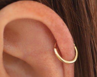 Helix Earring, Helix HoopWarring, Snug Helix Ring, Real Solid Gold Cartilage Earring, Forward Helix Piercing Jewelry