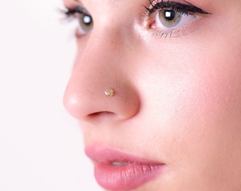 14k gold nose stud, solid gold nose ring, minimalist, 14k gold nose ring, 14k tiny gold nose stud, 14k gold nose Stud, Circle nose stud