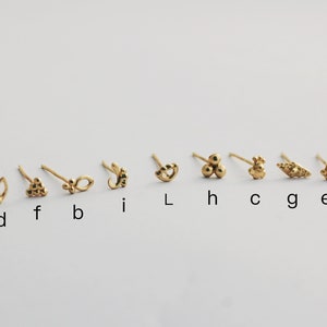 SOLID GOLD Ohrstecker mix and match Ohrstecker gelb gold Ohrstecker minimalist 14k gold nasenstecker kleine zierliche ohrringe