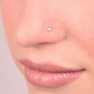 Unique Nose Stud, 14k Gold Nose Screw, 20g Gold Nose Jewelry, Nose Piercing, Rose Gold Bird Nose Stud, Tiny Nose Stud Hand Made with love