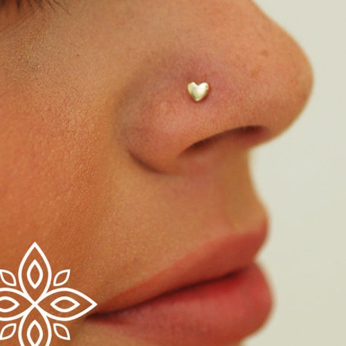 Details about 14K Gold Heart Nose Screw Piercing Jewelry Details about 14K Gold Heart Nose Screw Piercing Jewelry