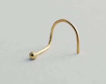 14k Solid Gold Tiny Nose Stud 1/1.5/2/2.5 mm Tiny Nose Stud Ball nose stud Minimalist nose stud Barely there stud Dot nose stud nose stud