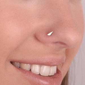 14k Gold Nose Stud, Nose Screw, Solid Gold Nose Jewelry, Nose Piercing, Solid Rose Gold Nose Stud, Tiny Nose Stud 100% Hand Made with love