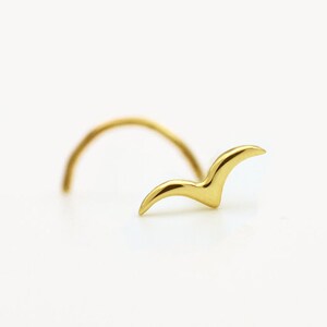 Nose Stud, Solid Gold Nose Stud, Nose Ring, Tiny Nose Stud Gold, Bird Gold Nose Stud, Small Nose Stud, Tiny Piercing, Nose Ring Stud, Helix