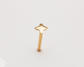 14k Solid Gold Tiny Stud Earring, Helix, Nose, Cartilage Piercing