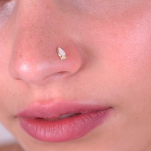 Drop nose stud, 14k Gold Nose Screw, Body Jewelry, Indian Nose earring, Nose Ring