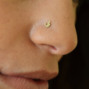 Indian Nose Stud, 14k gold Nose ring, Nose  jewelry, body jewelry, cartilage Stud, Nose Screw, Solid gold stud, Helix Earring, Gold Pin