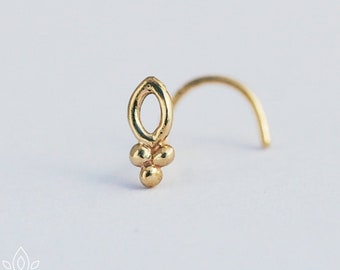 Indian nose stud, Cartilage earring, Solid Gold Stud, Helix earring, Stud 16g 18g 20g 22g, Cartilage earring, Body jewelry, Nose screw