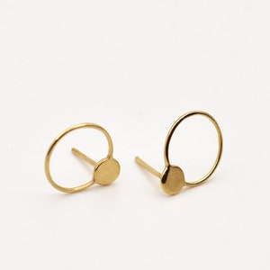 14k GOLD minimalist earrings, Geometric Earrings, solid gold post earrings  14k earrings Post Earrings Gold stud earrings Rose Gold earrings