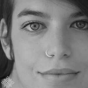 Hoop Nose Ring, Thin Nose Hoop, 20g nose ring, Tribal nose hoop, Daith Jewelry Earring, Nose Ring Silver, Tragus Hoop, Nose Hoop with Beads