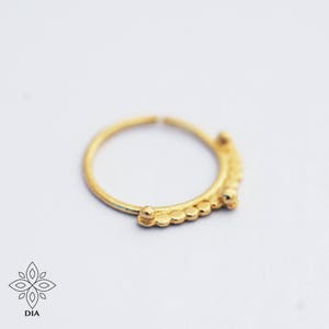 Septum Ring, Septum Jewelry, 14k Septum Piercing, Gypsy Nose Ring, Cartilage, Gold Septum, 14k Gold Septum Ring, Cartilage hoop, Helix, Rook image 2