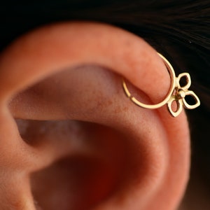 Cartilage Hoop, 14k gold Tragus Hoop, Helix Hoop, Conch Hoop, Piercing Hoop Ring, Tiny Huggie Hoop