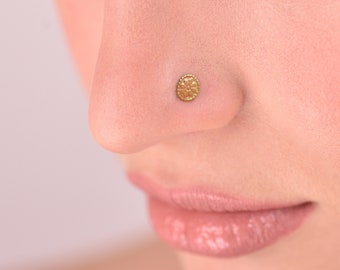 Piercing de nariz dourado, piercing de nariz indiano, piercing de nariz pequeno, piercing de nariz em forma de flor, piercing de nariz em forma de L com flor