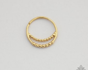 14k Solid Gold Nose Ring Hoop, Handmade Tragus Helix Septum Piercing