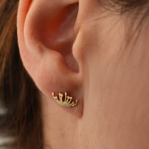 Gold Studs Small Flower Studs in 14k Solid Gold Post Earrings Love Gift For Her Jewelry Anniversary Nature Gift Dainty Studs Earring Minimal