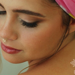 Septum ring, 14k Gold Septum Ring, Delicate Septum Ring, Dainty Septum Ring, Flower earring, Septum piercing, Tribal septum, Septum jewelry