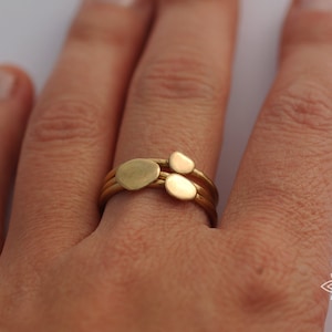 SOLID GOLD stacking rings Pebble stacking ring Choose your ring 14k gold stacking rings stack rings Minimalist rings Knuckle ring Midi ring. image 6