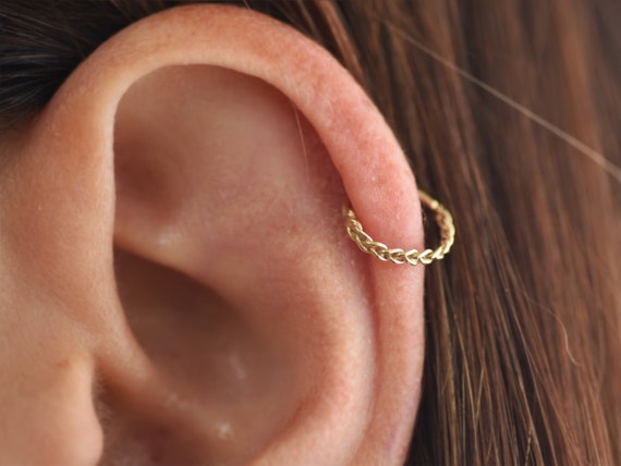 Gold Helix Piercing 14k Gold Cartilage Hoop Cartilage 