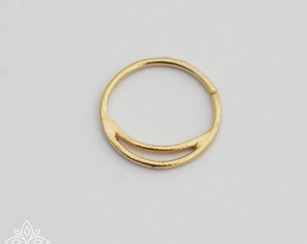 14k Solid Gold Half Moon Nose Ring, Septum Piercing