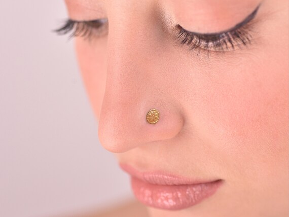 Gold Nose Stud Indian Nose Stud Tiny Nose Stud Flower Nose Stud
